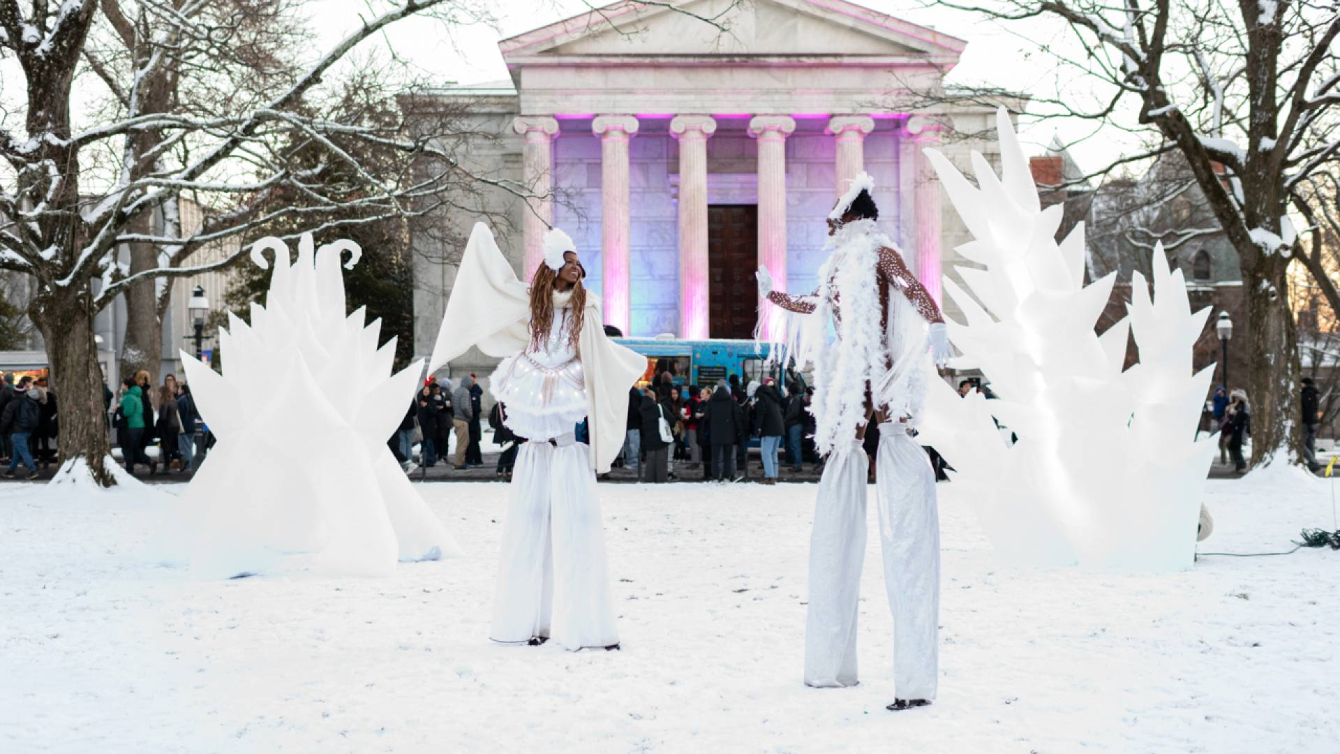 The Wintersession Kick-off Festival on Cannon Green featured local performers, bonfires, food trucks and ice sculptures.