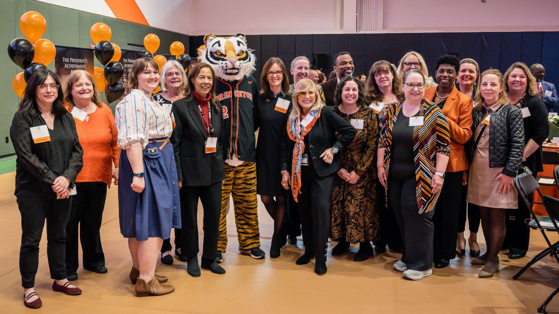 A group of employees with the Princeton Tiger