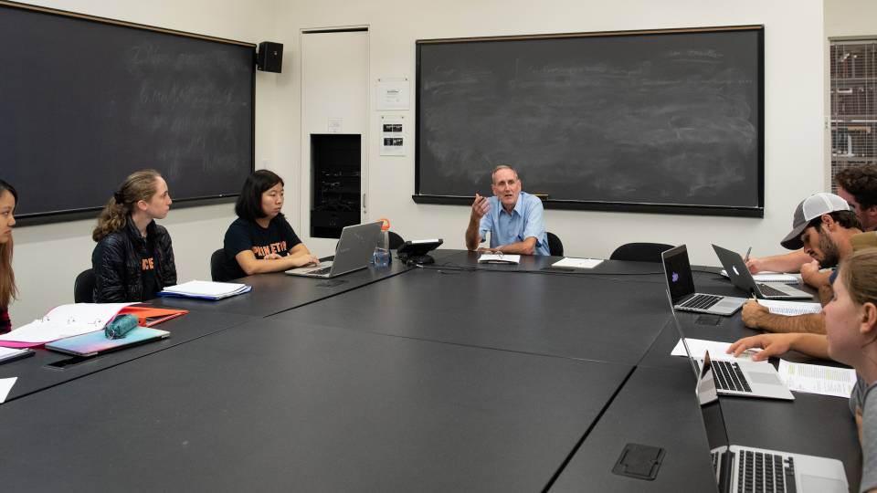 Jay Benziner leads a class discussion