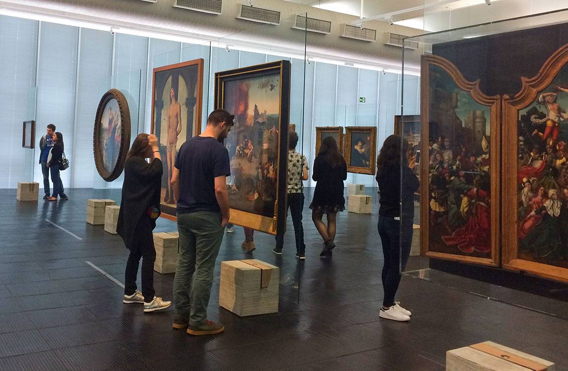 Pietro Perugino's painting of Saint Sebastian in the "Picture Gallery in Transformation" exhibition at the Museum of Art of São Paulo