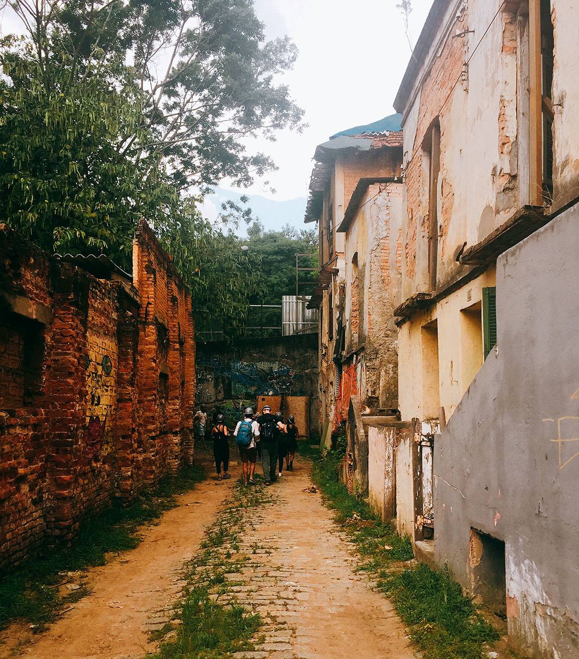 The city-run community center Vila Itororó is a construction site that includes evicted community members' former dwellings.