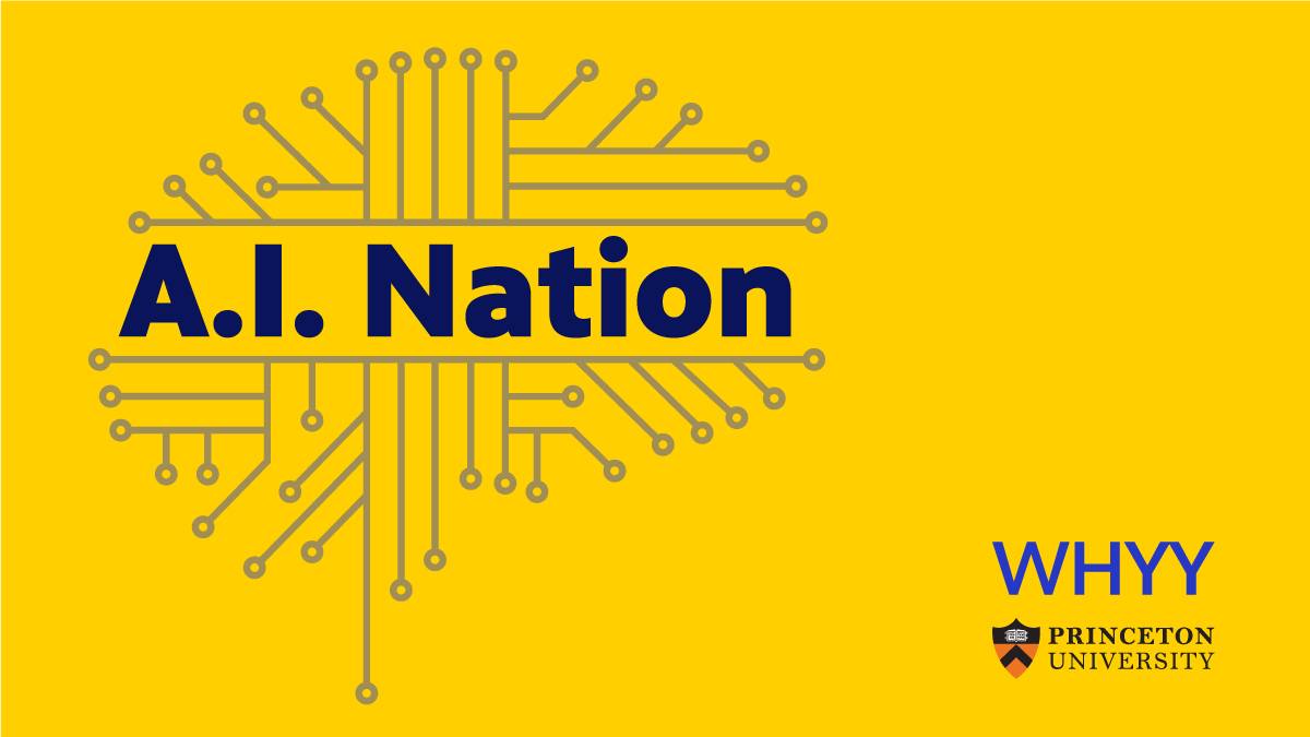 A.I. Nation, ciruitboards illustration in a brain shape, WHYY, Princeton University
